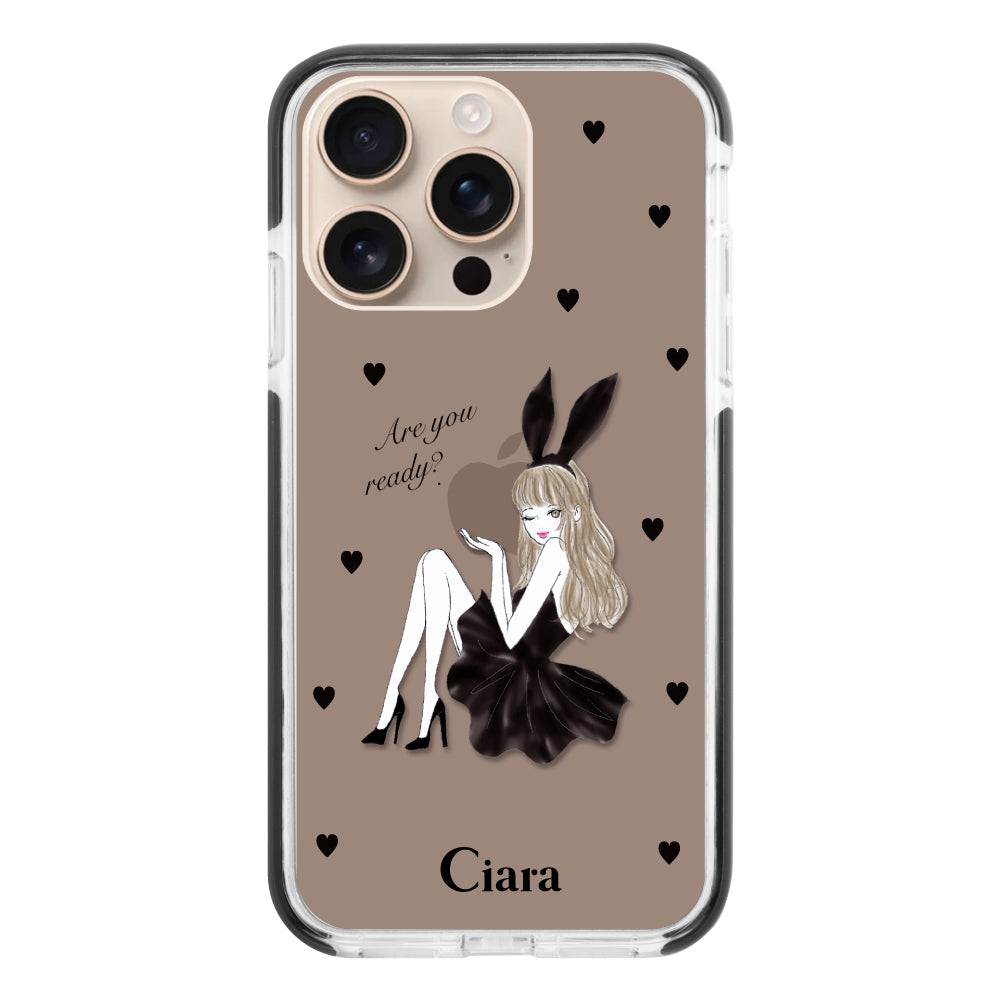 iPhoneケース】 クッションバンパー BLACK BUNNY(ブラックバニー