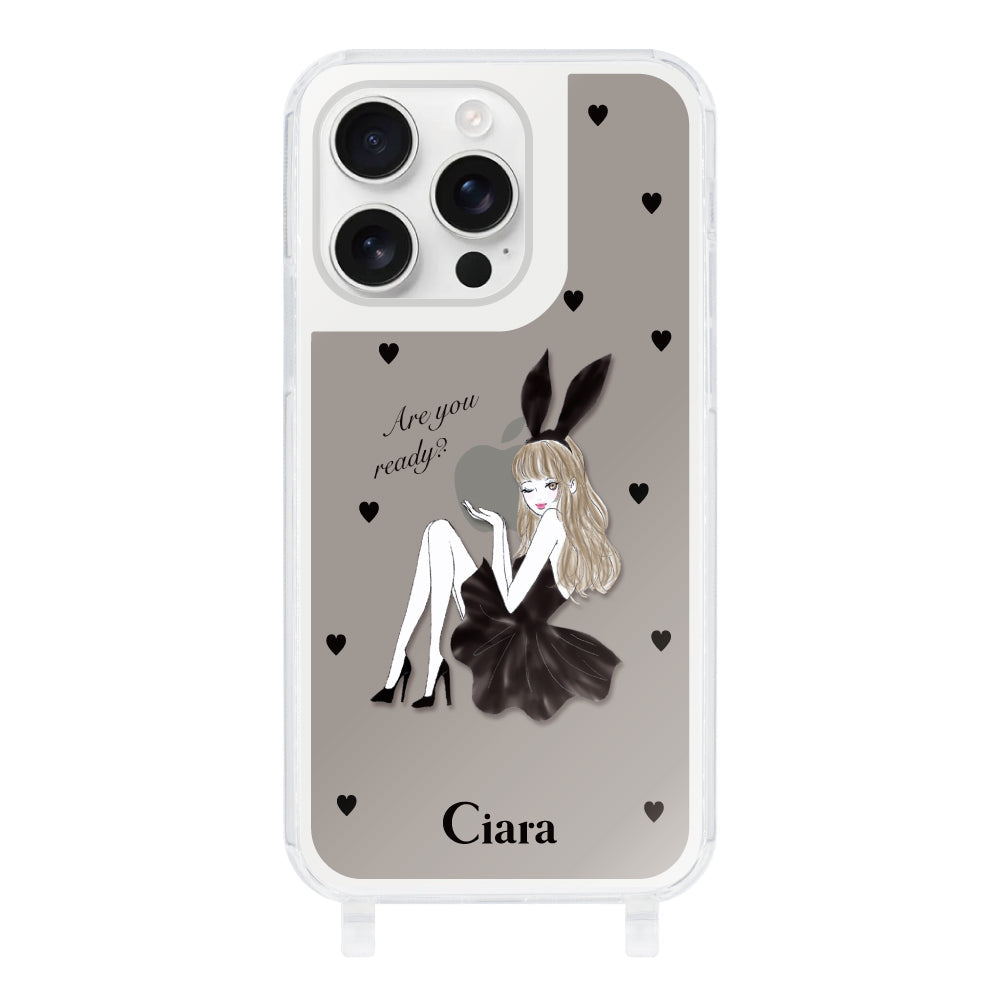 街撮り透けブラ iPhoneケース】 ストラップ BLACK BUNNY(ブラックバニー) | スマホケース/アクセサリーCiara(シアラ)