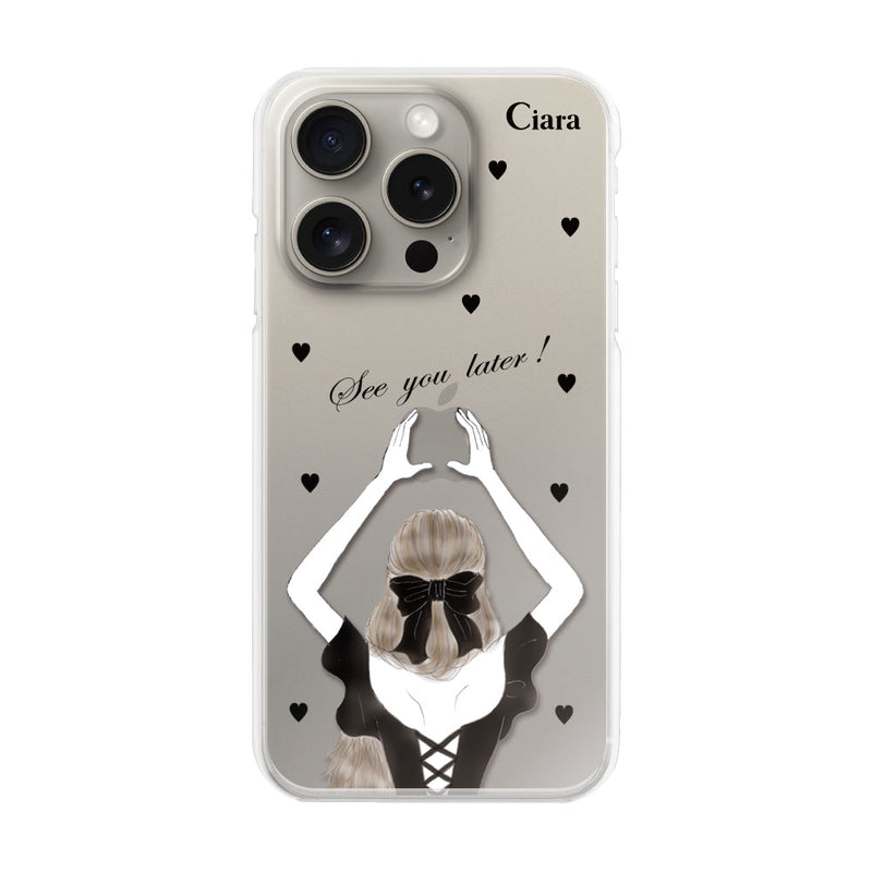 iPhoneケース ハイブリッド クリアケース ブラックバックショット
