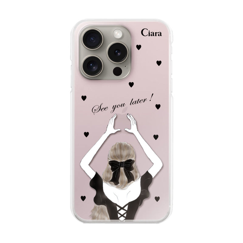 iPhoneケース ハイブリッド クリアケース ブラックバックショット
