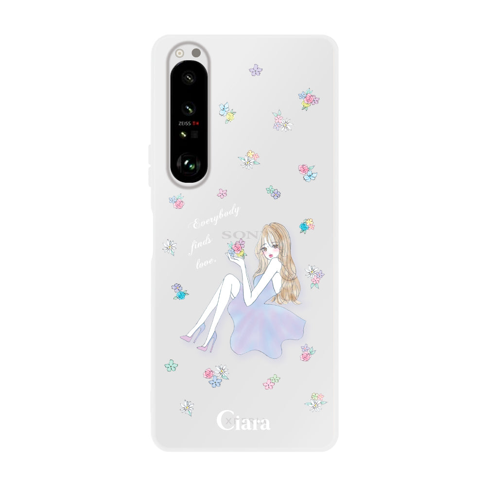 Xperia1Ⅱ クリアケース ラベンダーガール クリア