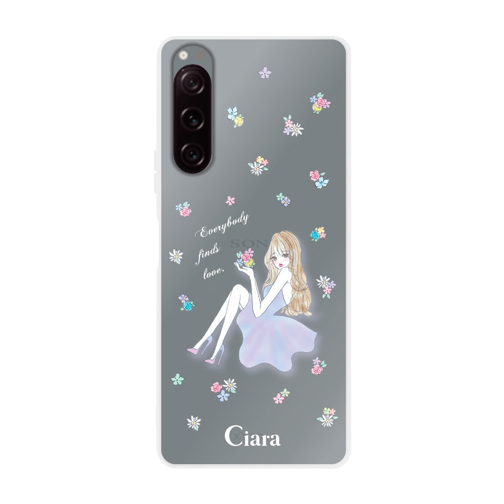 Xperia5Ⅱケース クリアケース ラベンダーガール クリア