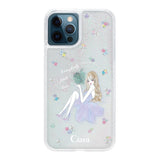 iPhone12ProMax グリッター オイルクリアケース ラベンダーガール クリア