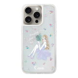 iPhone15Pro グリッター オイルクリアケース ラベンダーガール クリア
