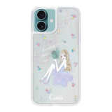 iPhone16Plus グリッター オイルクリアケース ラベンダーガール クリア