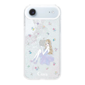iPhoneAir グリッター オイルクリアケース ラベンダーガール クリア