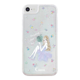 iPhoneSE2/SE3 グリッター オイルクリアケース ラベンダーガール クリア