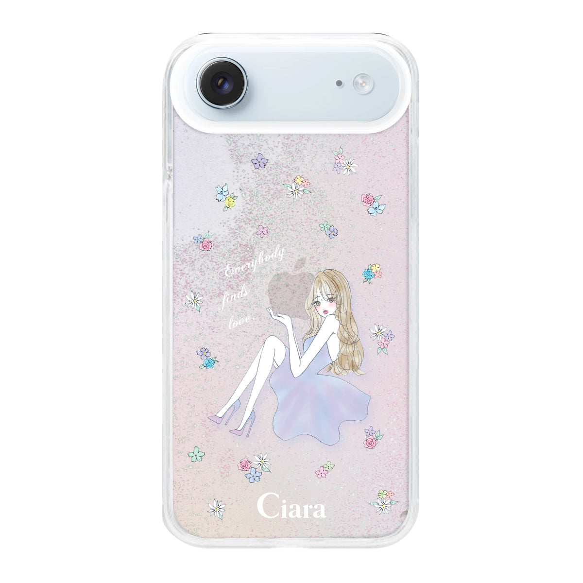 iPhoneAir グリッター オイルクリアケース ラベンダーガール パステル