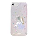 iPhoneSE2/SE3 グリッター オイルクリアケース ラベンダーガール パステル