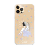 iPhone7/8/SE2/SE3 ハイブリッド クリアケース ラベンダーガール クリア