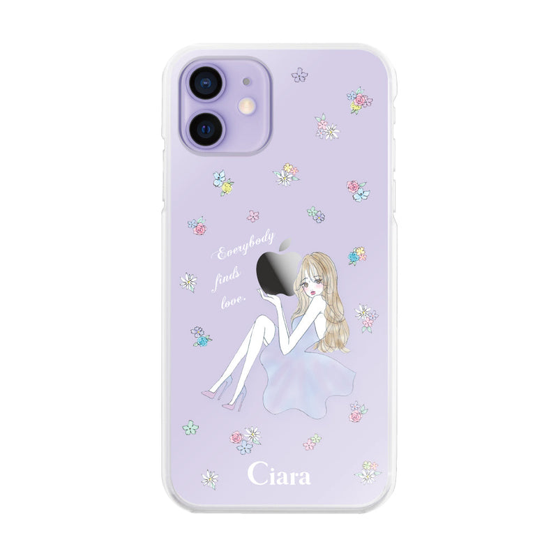 iPhoneケース ハイブリッド クリアケース ラベンダーガール