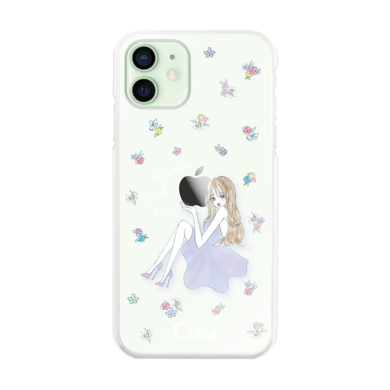 iPhoneケース ハイブリッド クリアケース ラベンダーガール