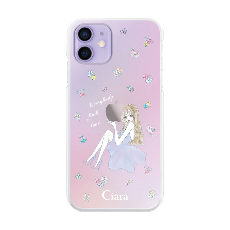 iPhoneケース ハイブリッド クリアケース ラベンダーガール