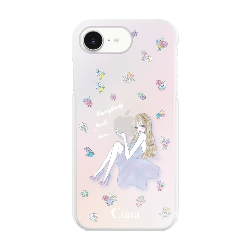 iPhoneケース ハイブリッド クリアケース ラベンダーガール