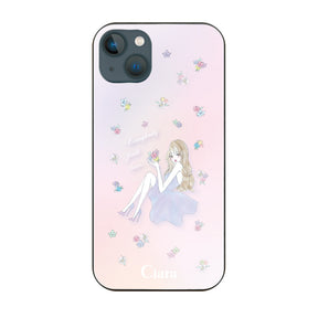 iPhone13mini ガラス 強化ガラスケース ラベンダーガール ピンク