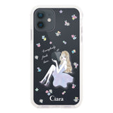 iPhoneXR クッションバンパー 耐衝撃クリアケース ラベンダーガール クリア