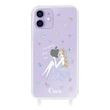 iPhone12/12Pro ストラップクリアケース ラベンダーガール クリア