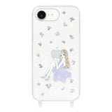 iPhone16e ストラップクリアケース ラベンダーガール クリア
