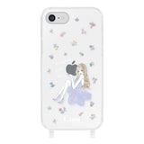 iPhoneSE2/SE3 ストラップクリアケース ラベンダーガール クリア