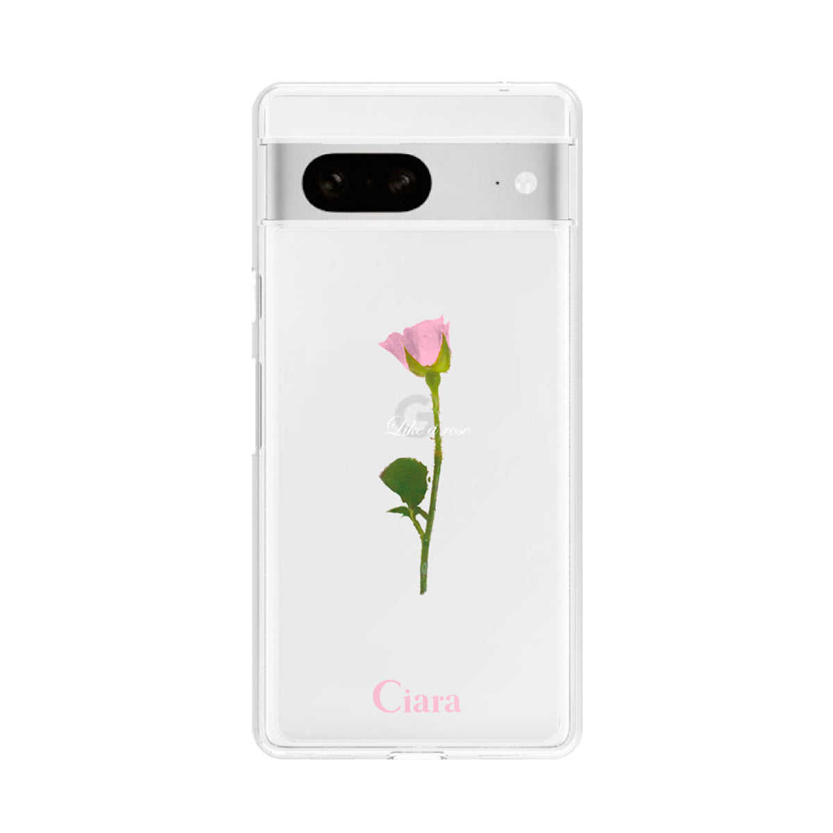 GooglePixel7 クリアケース ウォーターローズ ピンク