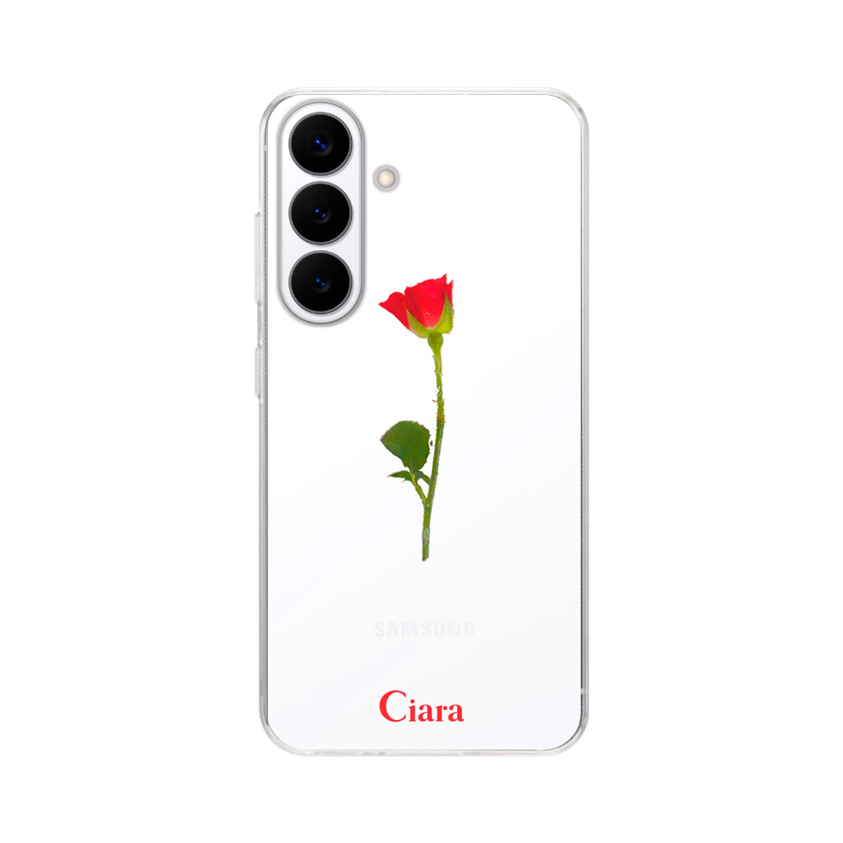 GalaxyS26 クリアケース ウォーターローズ レッド