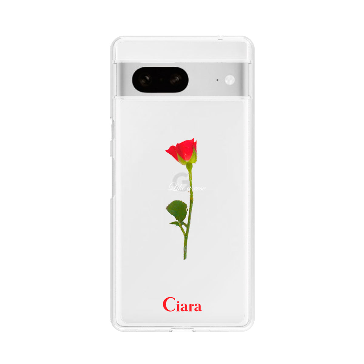 GooglePixel7 クリアケース ウォーターローズ レッド