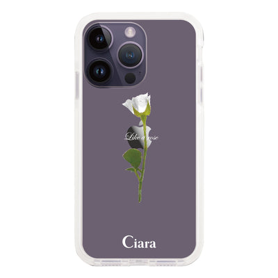 iPhoneケース クッションバンパー 耐衝撃クリアケース ウォーターローズ