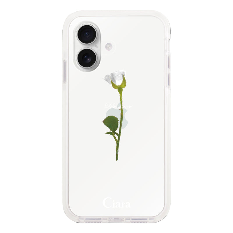 iPhoneケース クッションバンパー 耐衝撃クリアケース ウォーターローズ