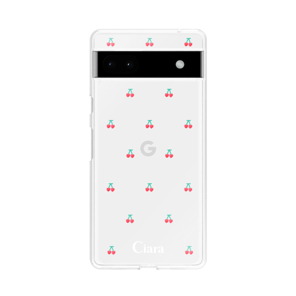 GooglePixel6a クリアケース タイニーチェリー レッド