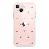 iPhone13 クッションバンパー 耐衝撃クリアケース タイニーチェリー レッド