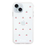 iPhone15Plus クッションバンパー 耐衝撃クリアケース タイニーチェリー レッド