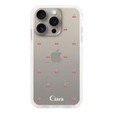 iPhone15Pro クッションバンパー 耐衝撃クリアケース タイニーチェリー レッド