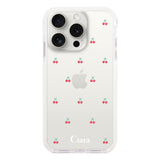 iPhone15ProMax クッションバンパー 耐衝撃クリアケース タイニーチェリー レッド