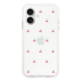 iPhone16 クッションバンパー 耐衝撃クリアケース タイニーチェリー レッド