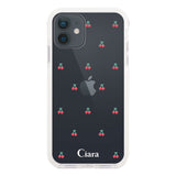 iPhoneXR クッションバンパー 耐衝撃クリアケース タイニーチェリー レッド