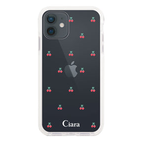 iPhoneXR クッションバンパー 耐衝撃クリアケース タイニーチェリー レッド