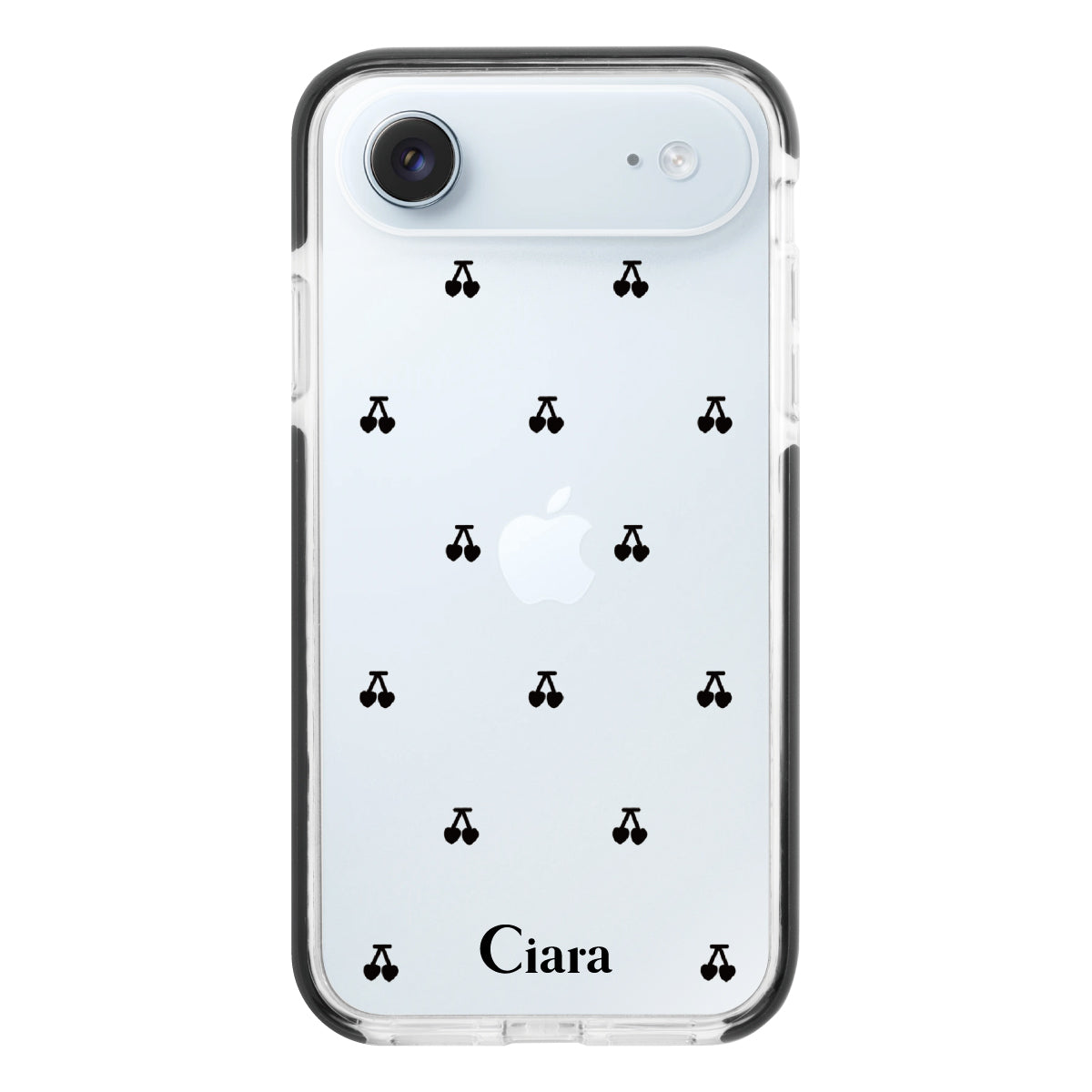 iPhoneAir クッションバンパー 耐衝撃クリアケース タイニーチェリー ブラック