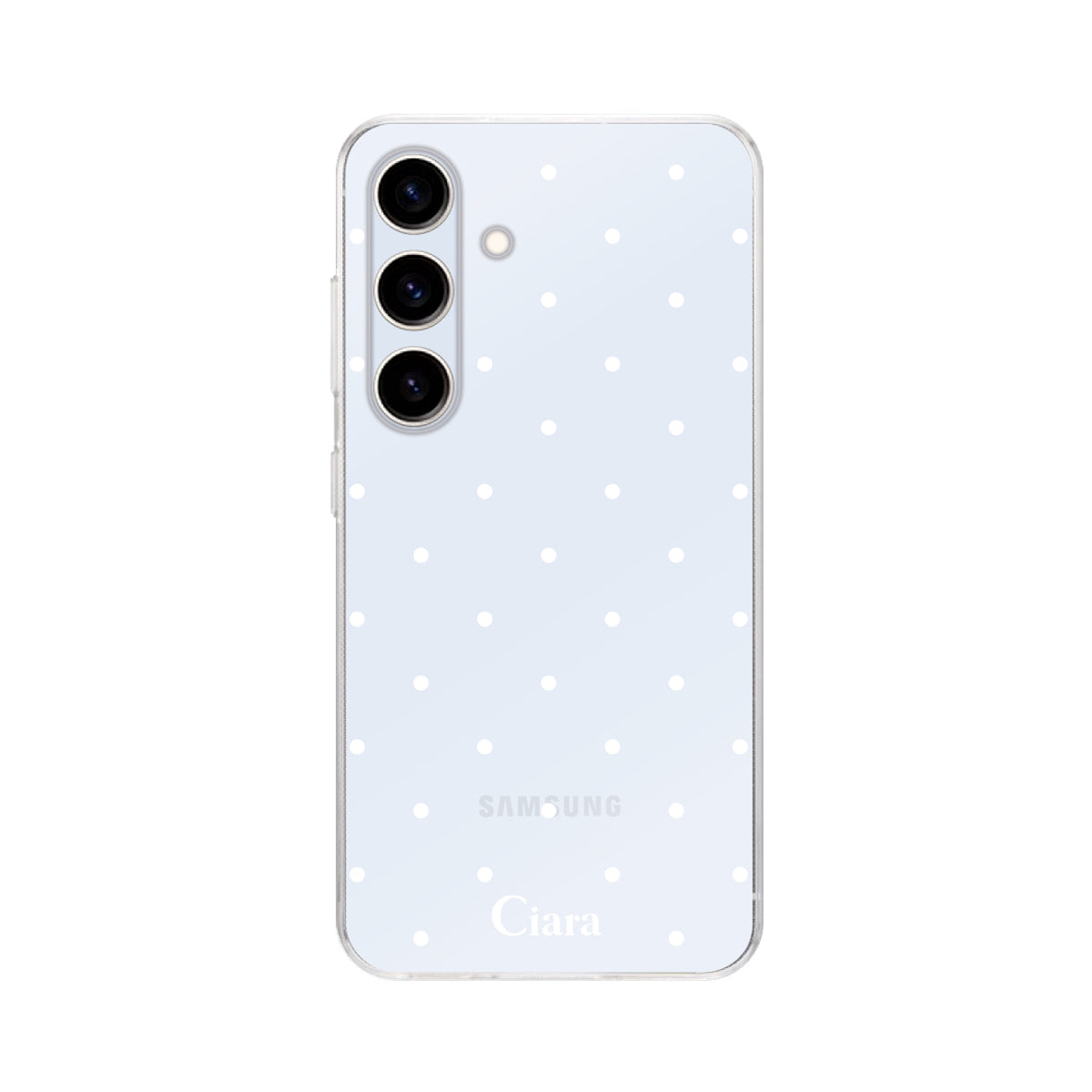 GalaxyS25 クリアケース スウィートドット ホワイト