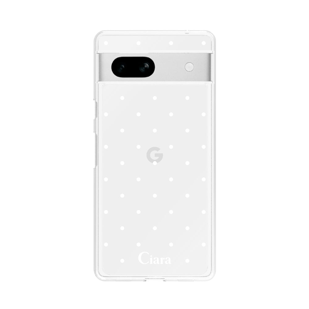 GooglePixel7aケース クリアケース スウィートドット ホワイト