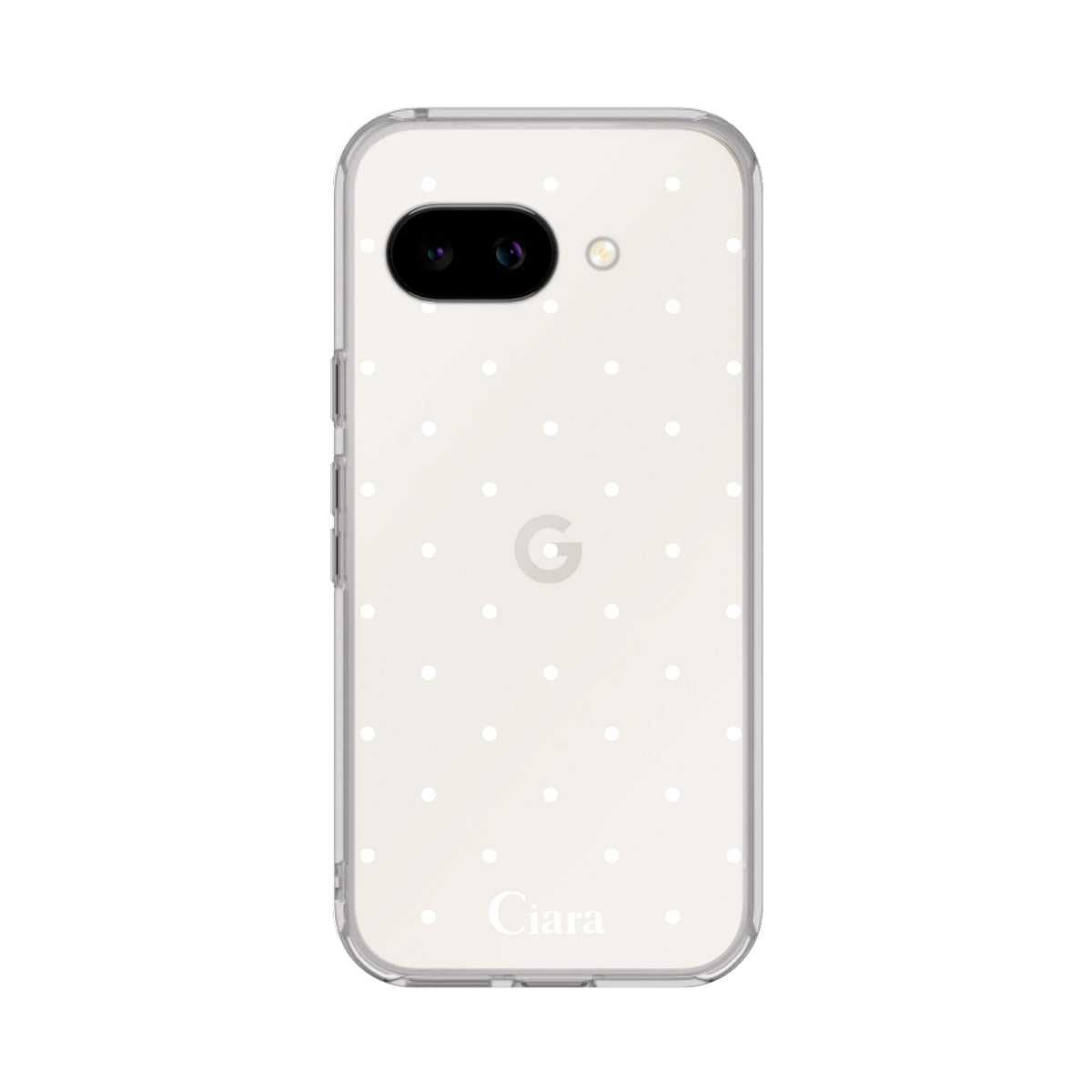 GooglePixel9a クリアケース スウィートドット ホワイト
