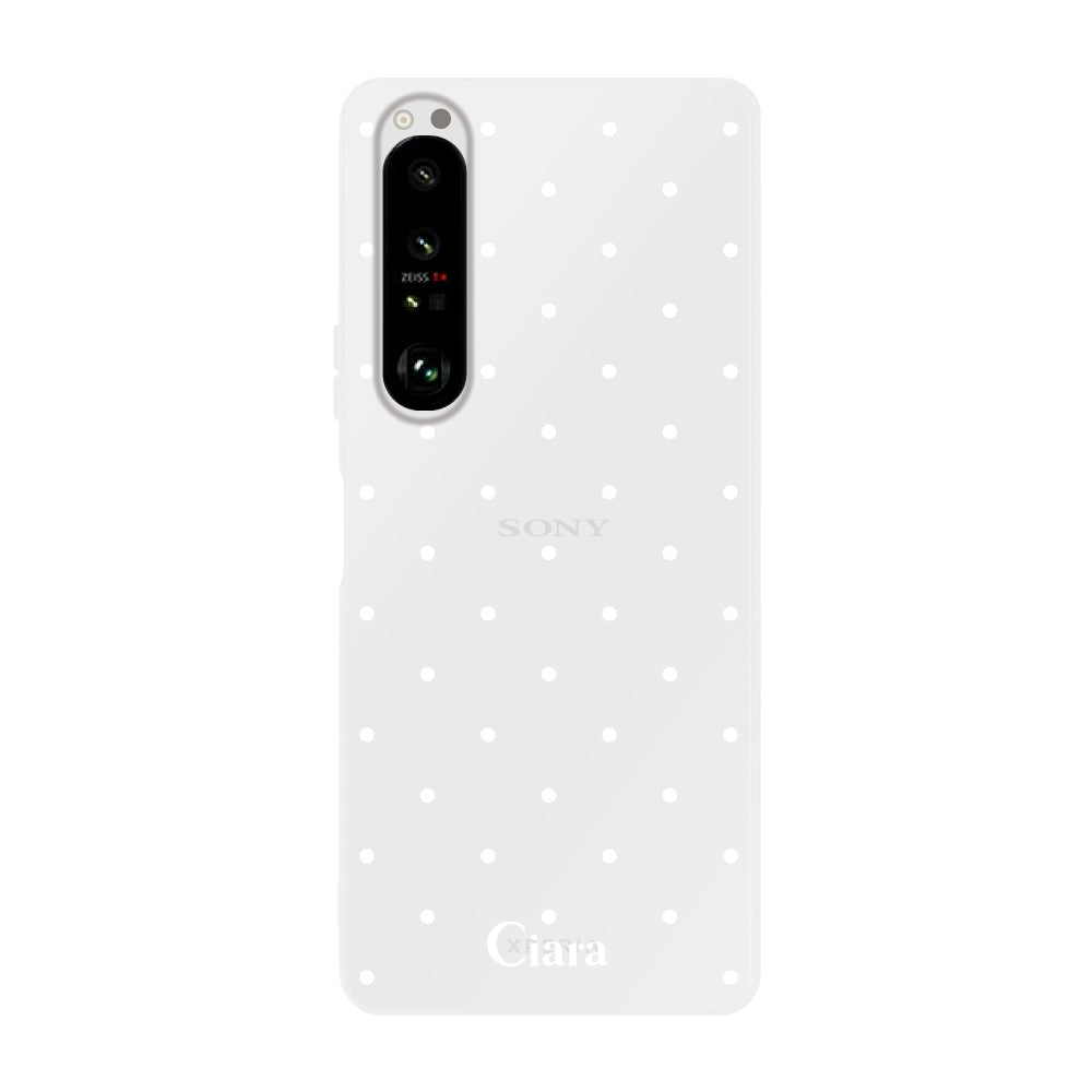 Xperia1Ⅱ クリアケース スウィートドット ホワイト