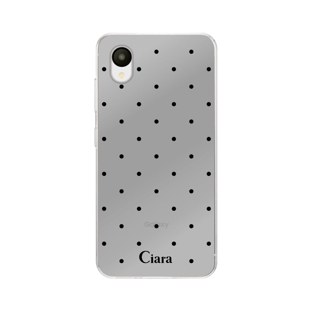 GalaxyA23ケース クリアケース スウィートドット ブラック