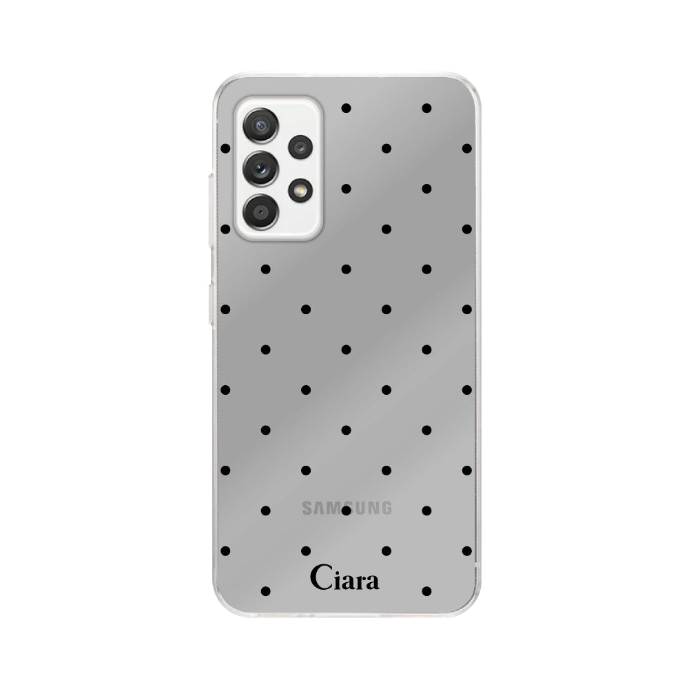 GalaxyA52ケース クリアケース スウィートドット ブラック