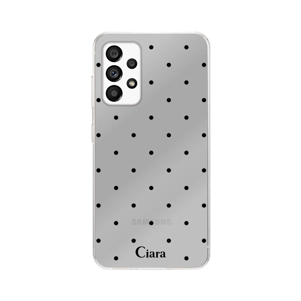 GalaxyA53ケース クリアケース スウィートドット ブラック