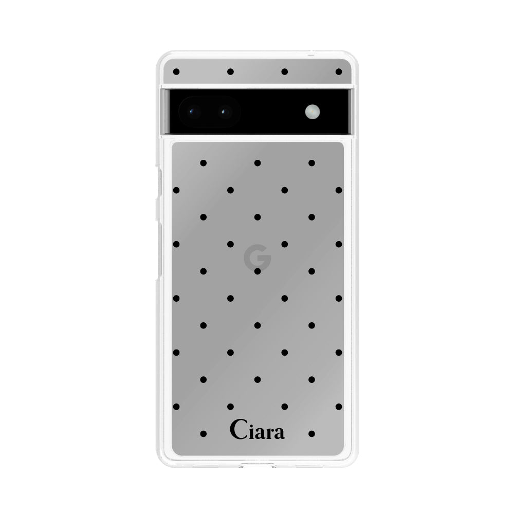 GooglePixel6a クリアケース スウィートドット ブラック