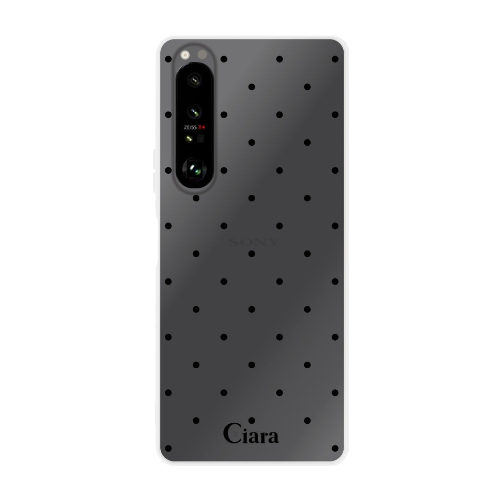 Xperia1Ⅲケース クリアケース スウィートドット ブラック