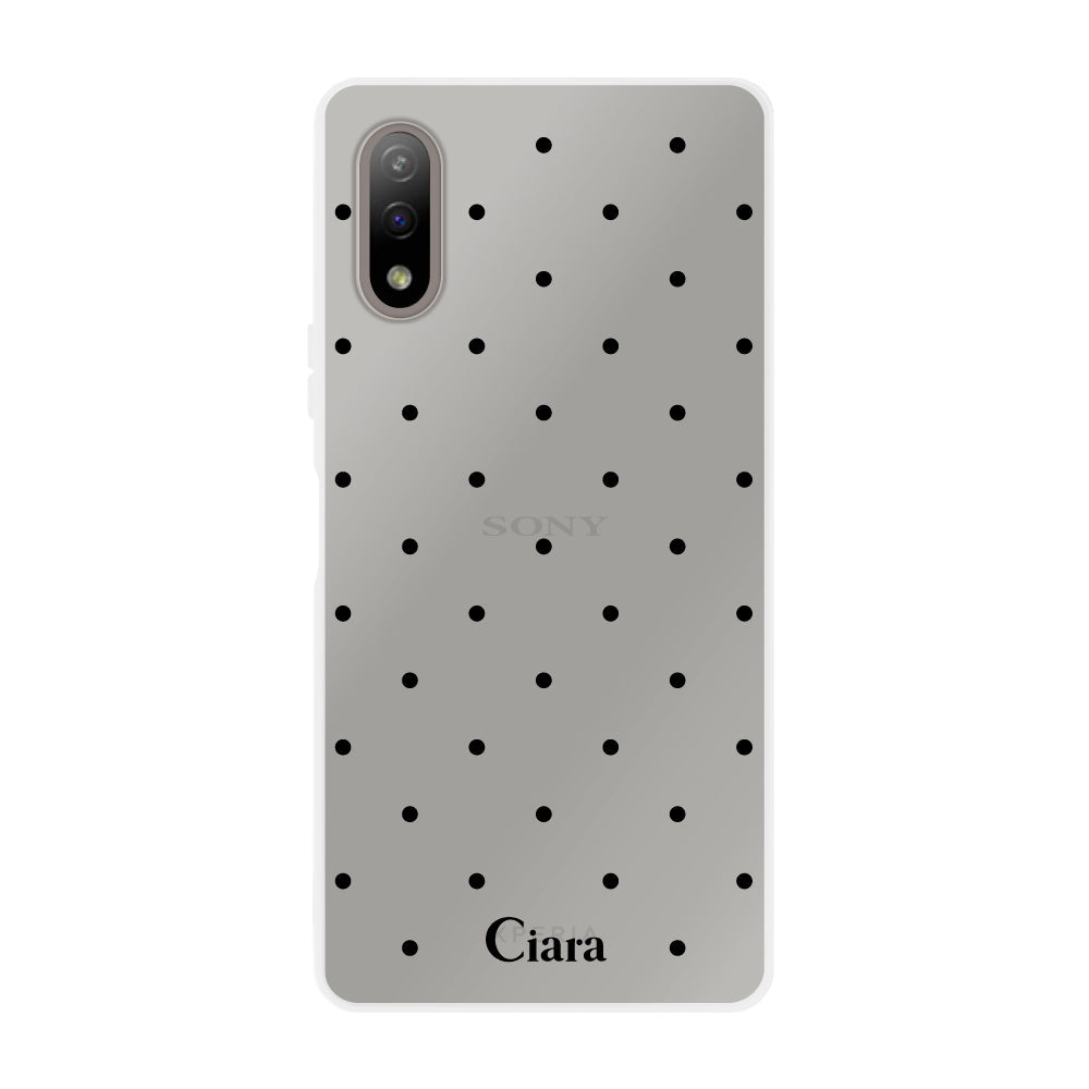 XperiaACEⅡケース クリアケース スウィートドット ブラック