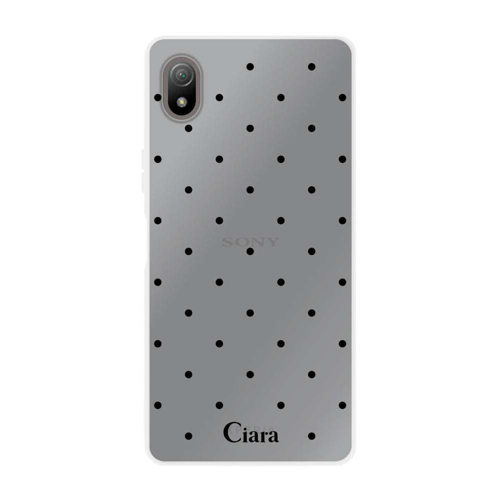 XperiaACEⅢケース クリアケース スウィートドット ブラック