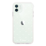 iPhone12mini クッションバンパー 耐衝撃クリアケース スウィートドット ホワイト