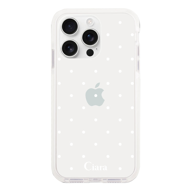iPhoneケース クッションバンパー 耐衝撃クリアケース スウィートドット